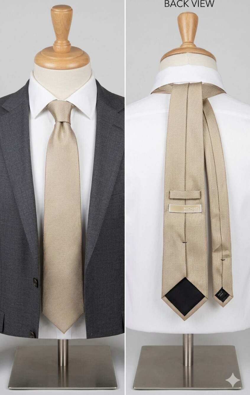 Michael Michael Kors Gold Textured Silk Necktie